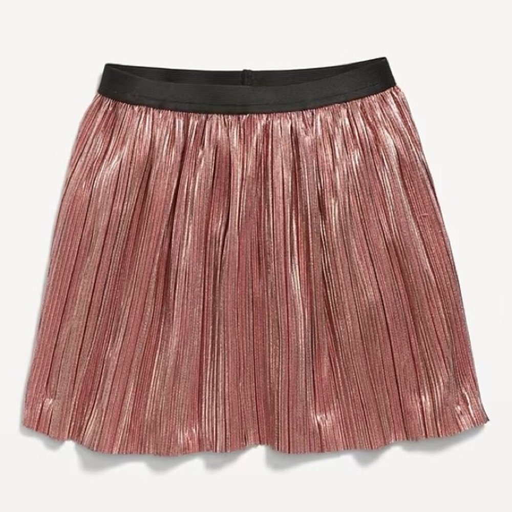 Old Navy Pleated Metallic Shimmer Skirt Pink Size 2T
